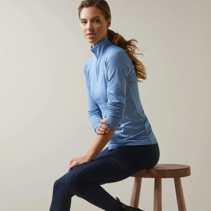 Sunstopper 20 14 Zip Baselayer Ashleigh Blue Women Ariat TShirts and Tops Sunstopper 20 14 Zip Baselayer Ashleigh Blue Women Ariat TShirts and Tops