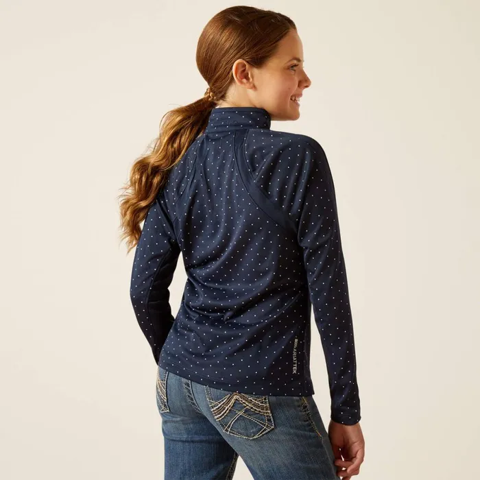Sunstopper 30 14 Zip Baselayer Navy Dot Kids Ariat English Riding Clothing Sunstopper 30 14 Zip Baselayer Navy Dot Kids Ariat English Riding Clothing