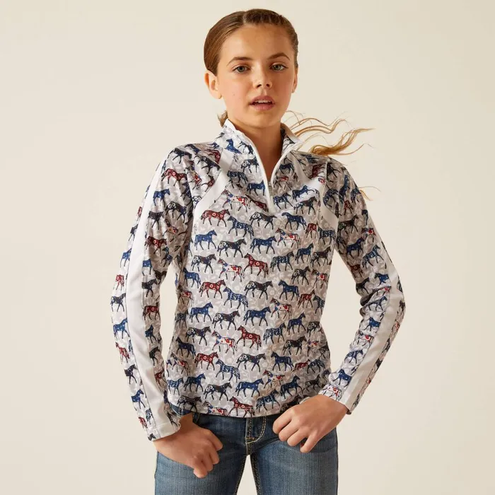 Sunstopper 30 14 Zip Baselayer Painted Ponies Kids Ariat English Riding Clothing