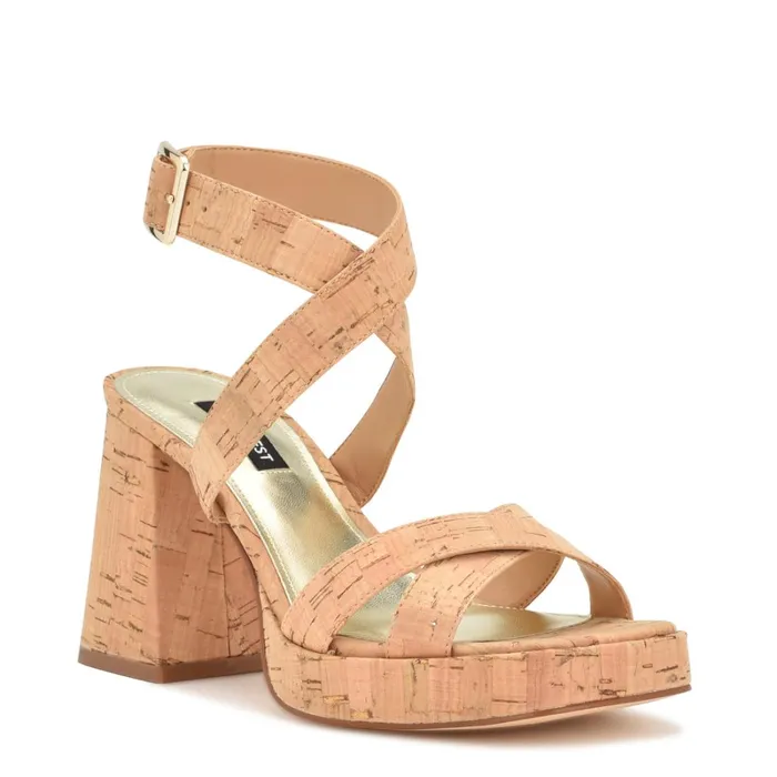 Tackle Ankle Strap Platform Sandals Natural Cork Women Nine West Platforms Tackle Ankle Strap Platform Sandals Natural Cork Women Nine West Platforms