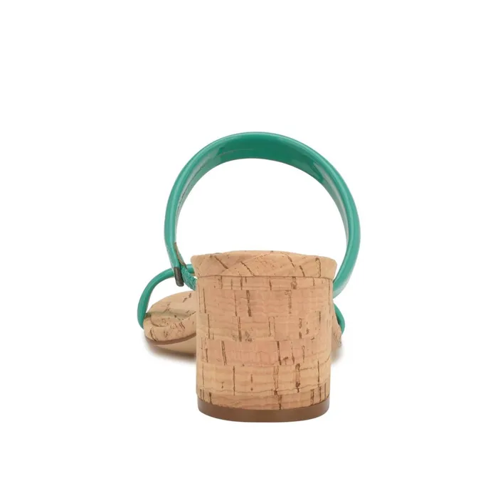 Tae Heeled Slide Sandals Emerald Green Cork Women Nine West Heeled Tae Heeled Slide Sandals Emerald Green Cork Women Nine West Heeled