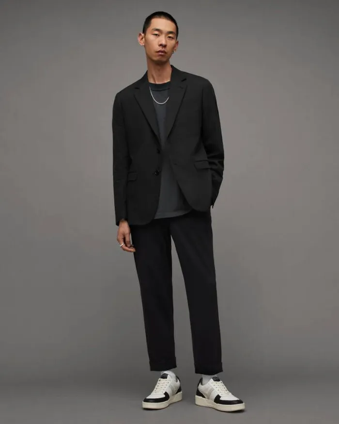 Tallis Single Breasted Slim Fit Blazer Black Men AllSaints Jackets and Coats Tallis Single Breasted Slim Fit Blazer Black Men AllSaints Jackets and Coats
