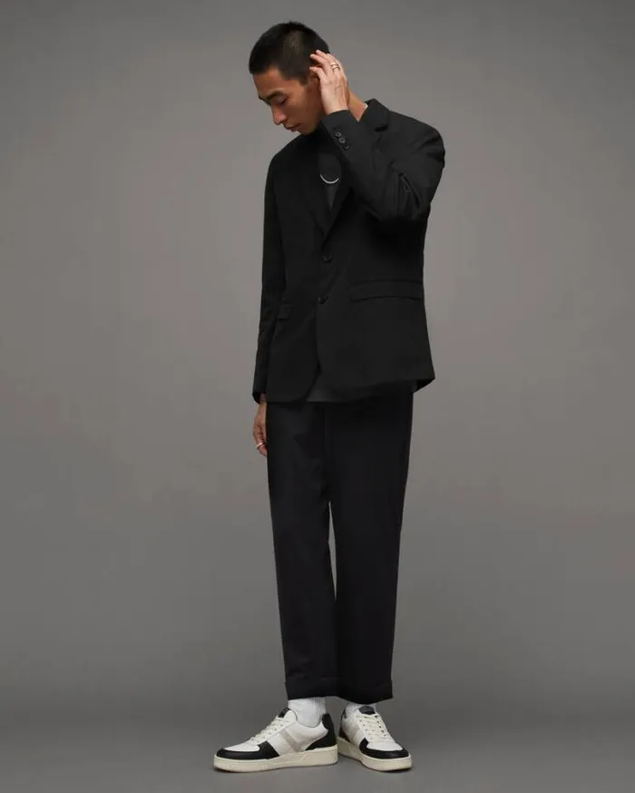 Tallis Single Breasted Slim Fit Blazer Black Men AllSaints Jackets and Coats Tallis Single Breasted Slim Fit Blazer Black Men AllSaints Jackets and Coats
