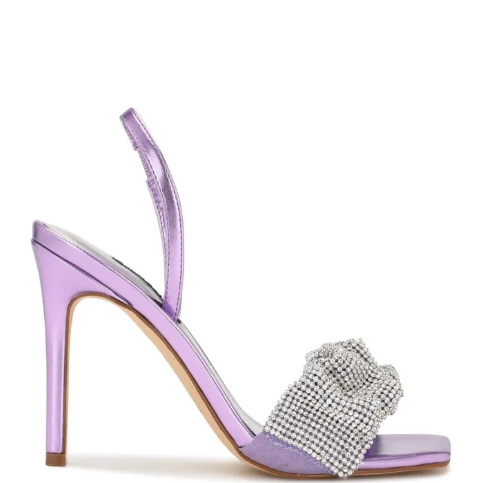 Taray Heeled Sandals Light Purple Crystal Women Nine West High Heels