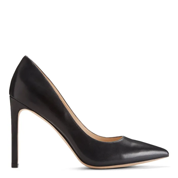 Tatiana Pointy Toe Pumps Black Leather Women Nine West Pumps