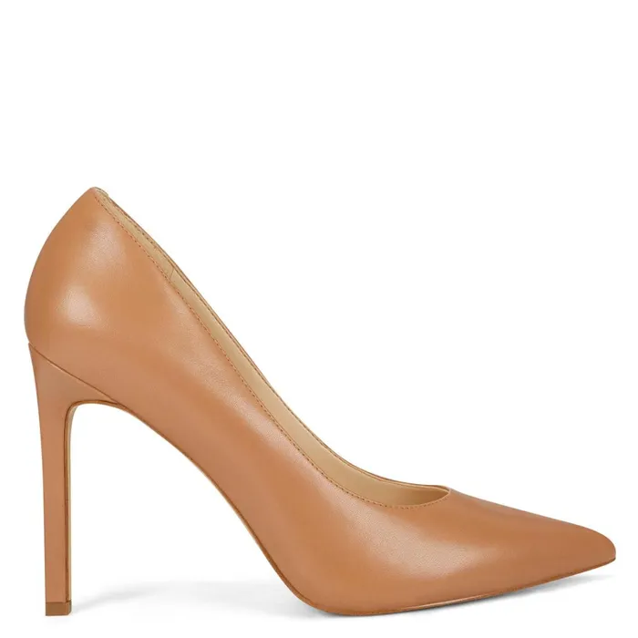 Tatiana Pointy Toe Pumps Natural Leather Women Nine West Pumps