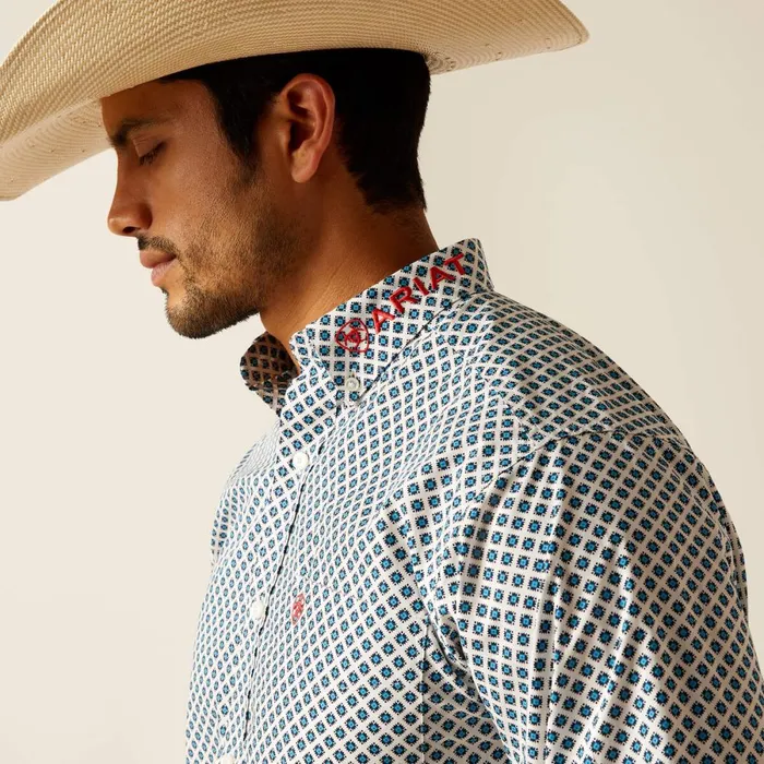 Team Lochlan Fitted Shirt White Men Ariat Button Down Shirts Team Lochlan Fitted Shirt White Men Ariat Button Down Shirts
