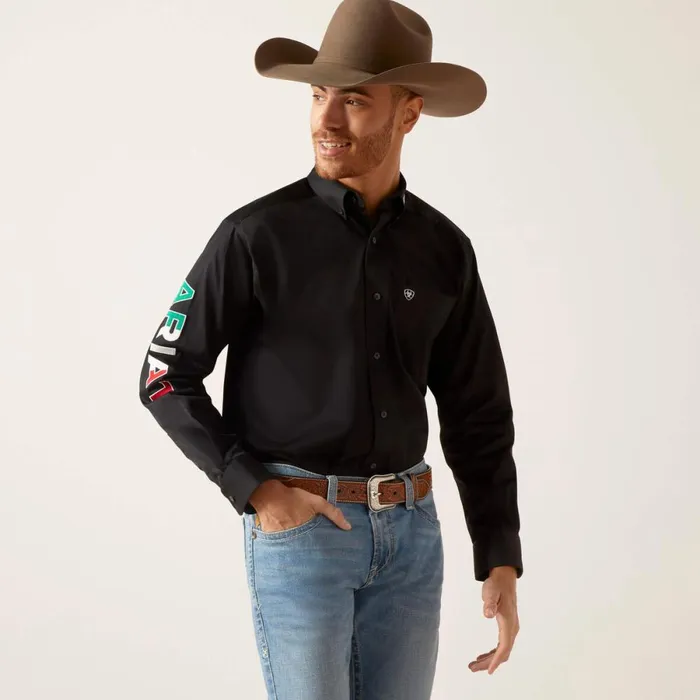 Team Logo Twill Classic Fit Shirt Black Mexico Men Ariat Button Down Shirts