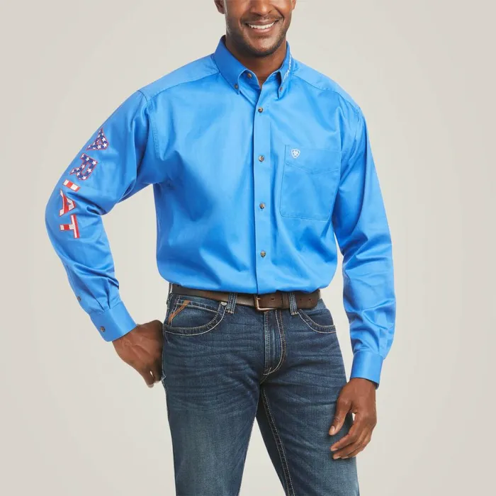 Team Logo Twill Classic Fit Shirt Multi Print Men Ariat Button Down Shirts