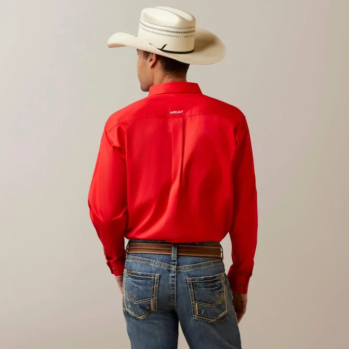Team Logo Twill Classic Fit Shirt Poppy Red Men Ariat Button Down Shirts Team Logo Twill Classic Fit Shirt Poppy Red Men Ariat Button Down Shirts