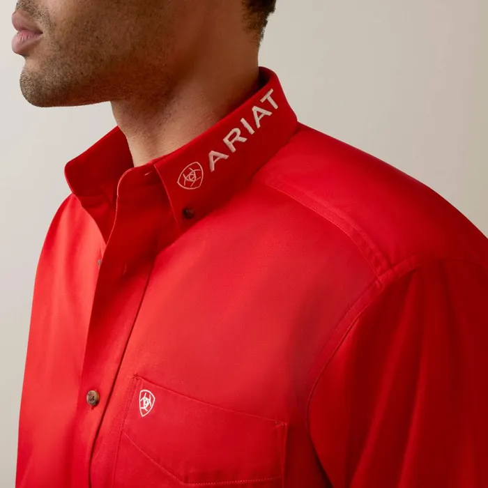 Team Logo Twill Classic Fit Shirt Poppy Red Men Ariat Button Down Shirts Team Logo Twill Classic Fit Shirt Poppy Red Men Ariat Button Down Shirts