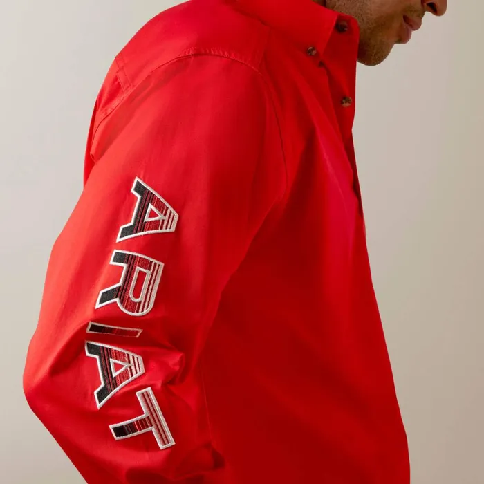 Team Logo Twill Classic Fit Shirt Poppy Red Men Ariat Button Down Shirts Team Logo Twill Classic Fit Shirt Poppy Red Men Ariat Button Down Shirts