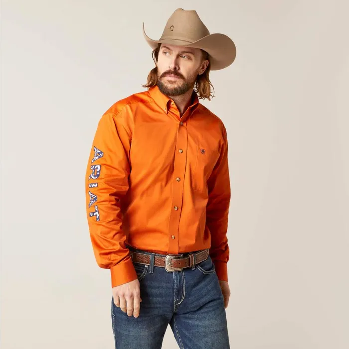 Team Logo Twill Classic Fit Shirt Rust Men Ariat Button Down Shirts