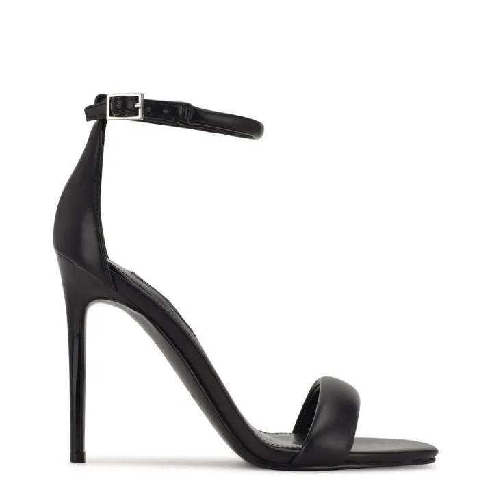Teeya Ankle Strap Sandals Black Women Nine West High Heels
