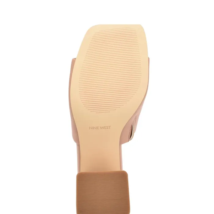 Teice Heeled Slide Sandals Nude Women Nine West Dress