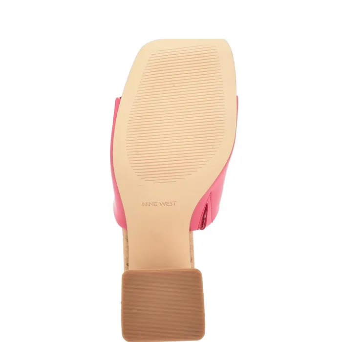 Teice Heeled Slide Sandals Pink Patent Women Nine West Sandals