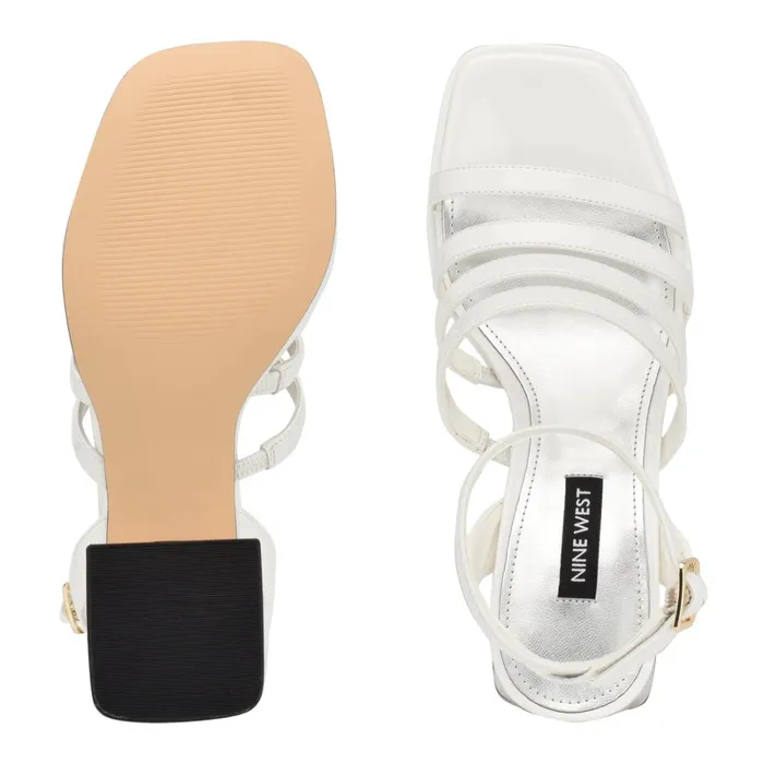 Teriss Strappy Platform Sandals White Patent Women Nine West Platforms Teriss Strappy Platform Sandals White Patent Women Nine West Platforms