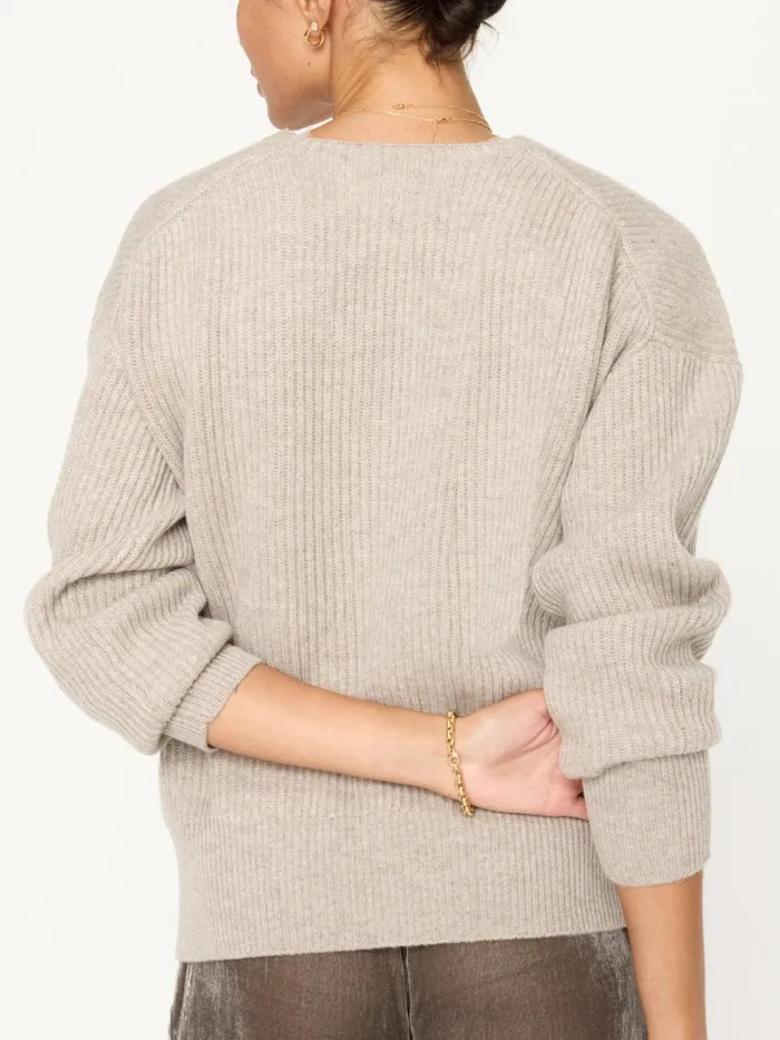 The Ava Lace V Neck Sweater Light Chia Mlange Combo Women Brochu Walker Sweaters