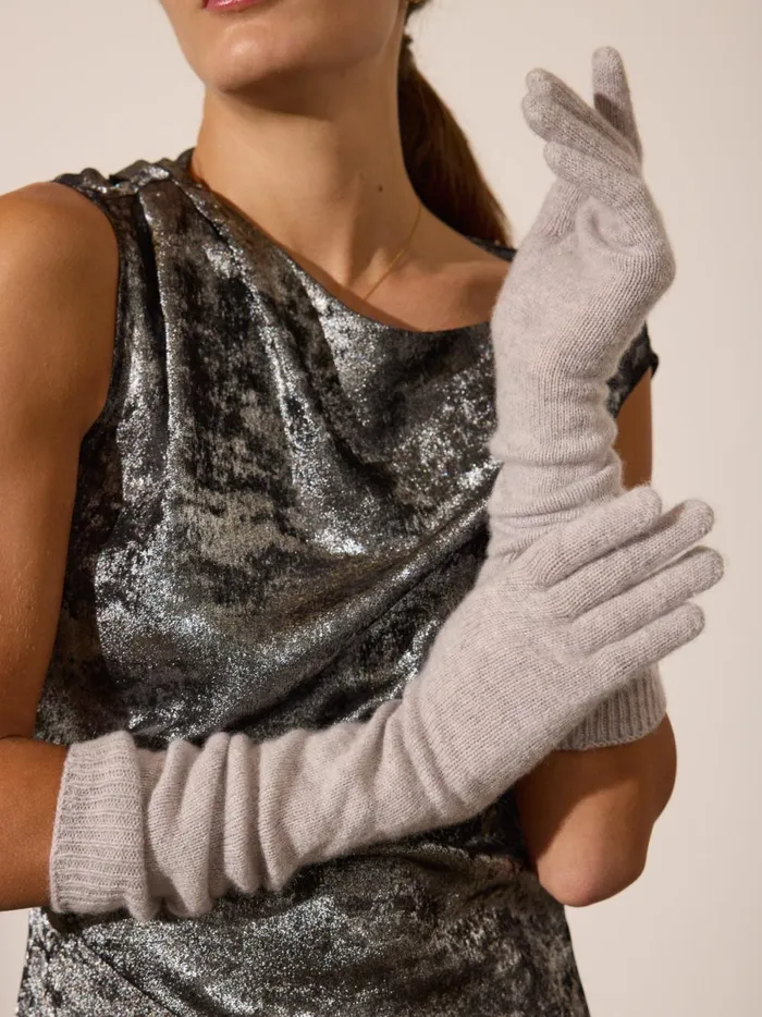 The Cashmere Gloves Mist Mlange Women Brochu Walker 100 Cashmere