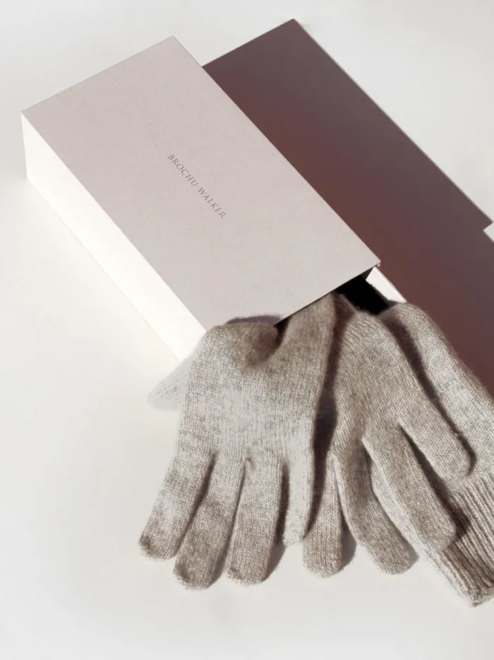 The Cashmere Gloves Mist Mlange Women Brochu Walker 100 Cashmere