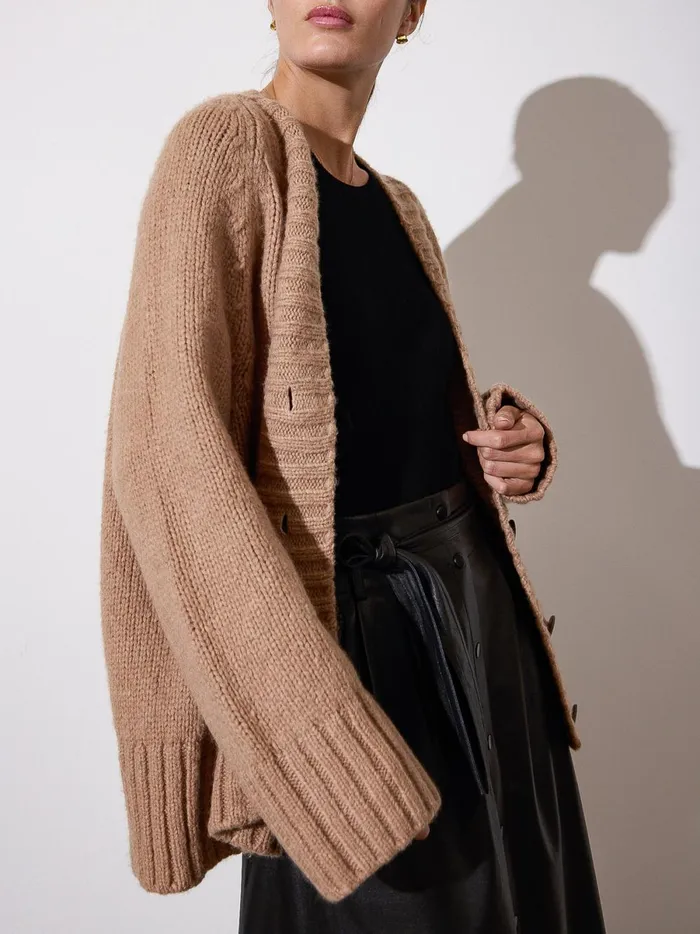 The Cassian Cardigan Camel Mlange Women Brochu Walker Cardigans