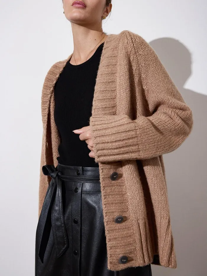 The Cassian Cardigan Camel Mlange Women Brochu Walker Cardigans