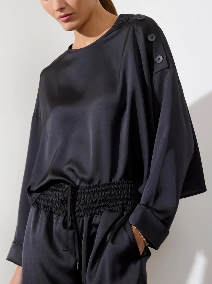 The Dallas Blouse Onyx Women Brochu Walker Tops