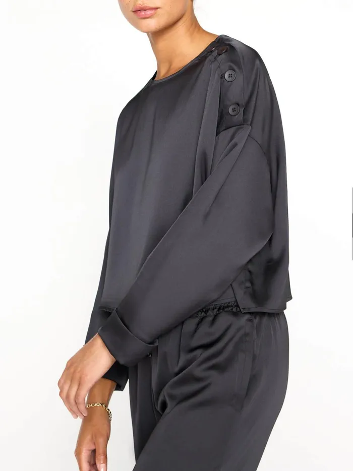 The Dallas Blouse Onyx Women Brochu Walker Tops