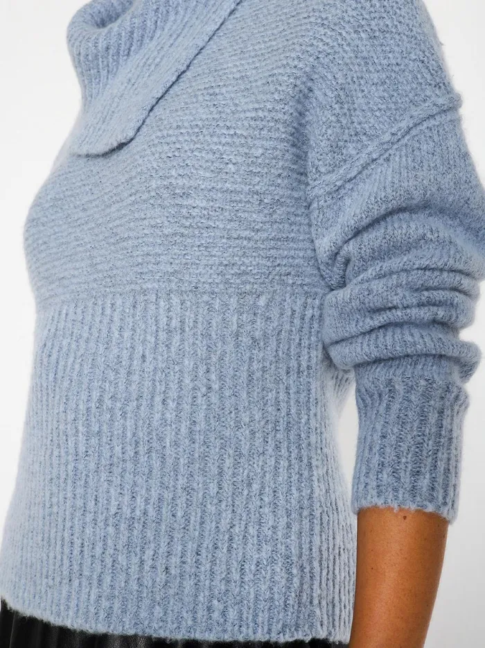 The Elian Pullover Lucia Blue Melange Women Brochu Walker Sweaters
