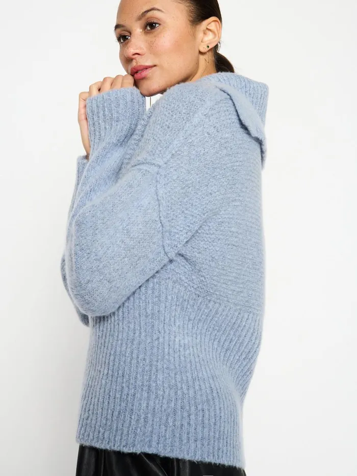 The Elian Pullover Lucia Blue Melange Women Brochu Walker Sweaters