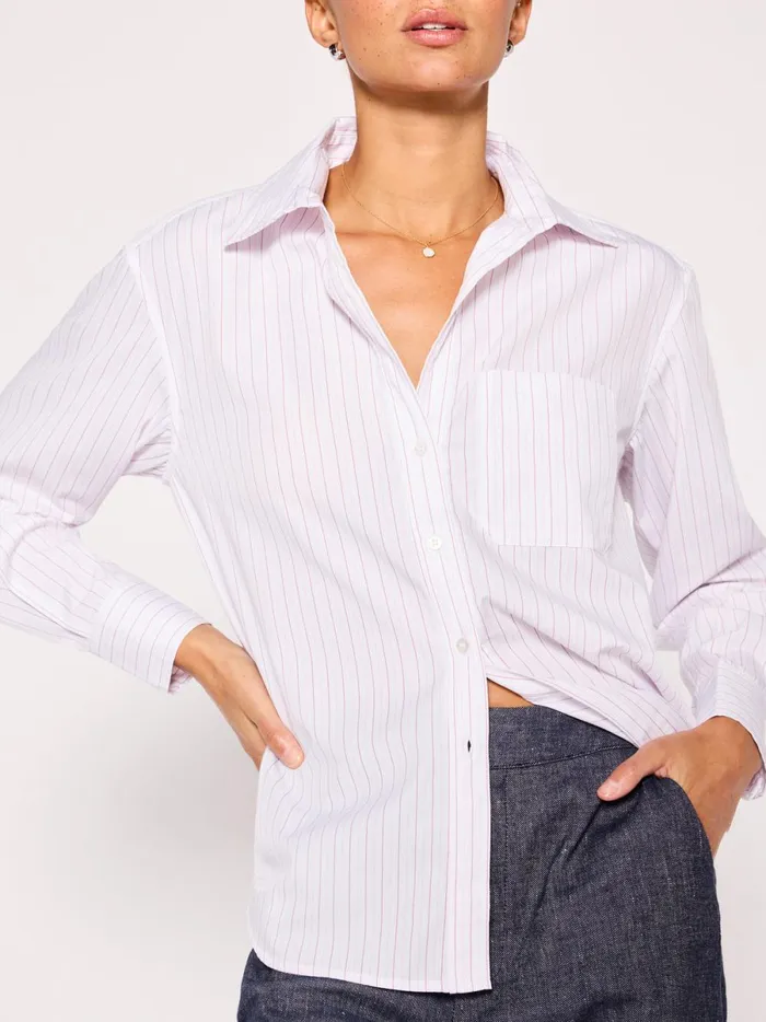 The Everyday Shirt Pink Stripe Women Brochu Walker Tops
