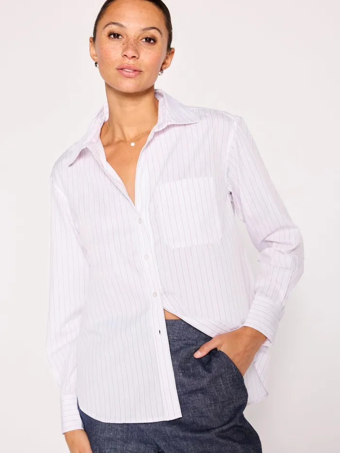 The Everyday Shirt Pink Stripe Women Brochu Walker Tops
