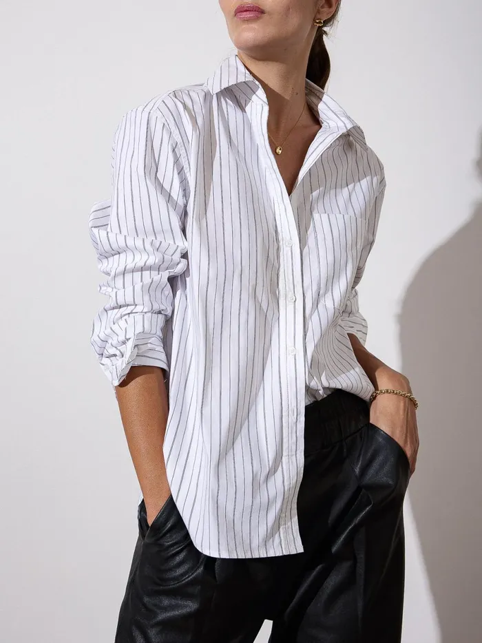 The Everyday Shirt White Stripe Women Brochu Walker Tops