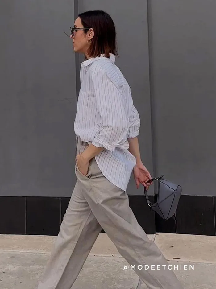 The Everyday Shirt White Stripe Women Brochu Walker Tops