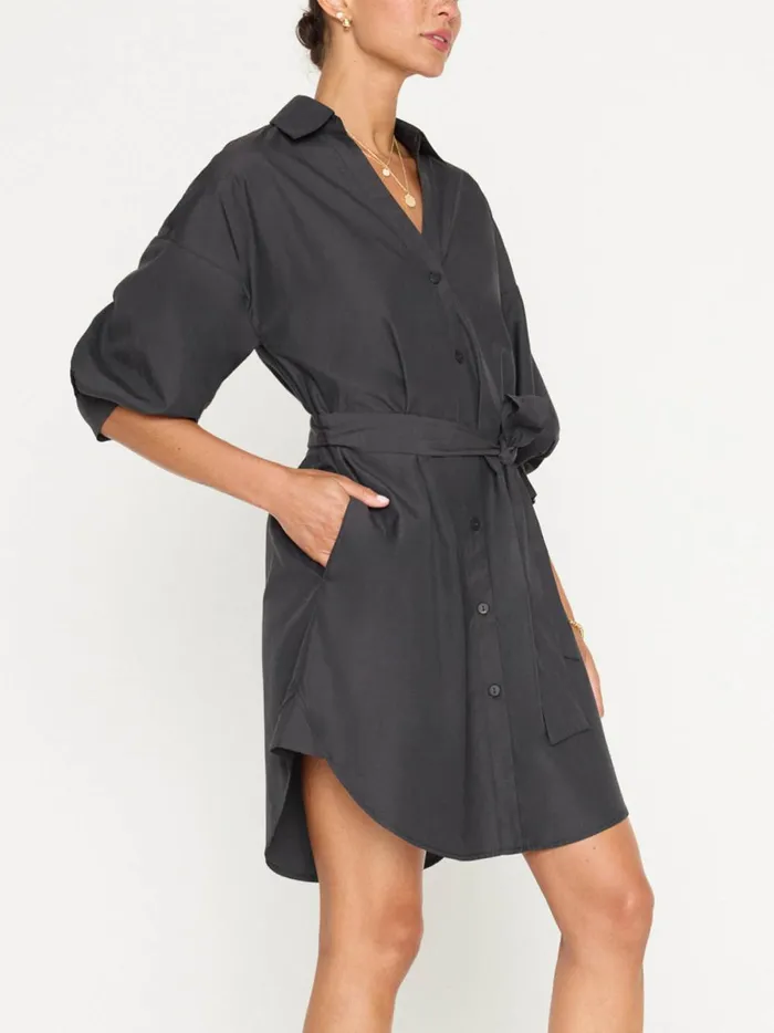 The Kate Belted Dress Washed Black Women Brochu Walker Dresses