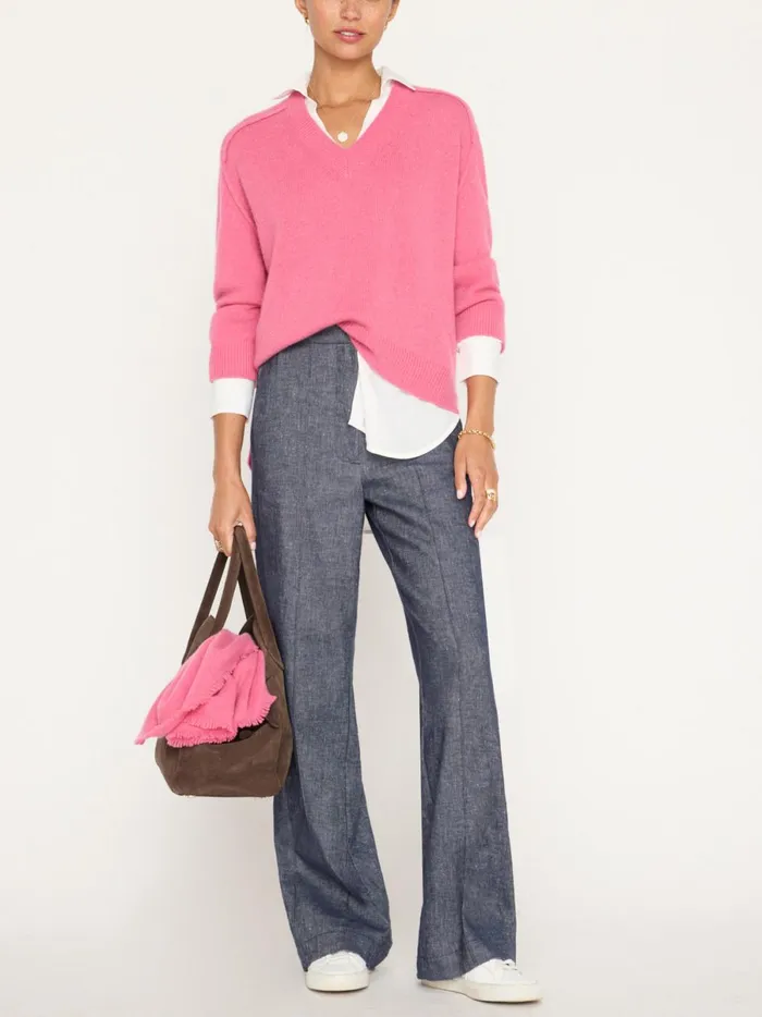 The Looker Layered VNeck Aster Pink Women Brochu Walker Looker Sweaters
