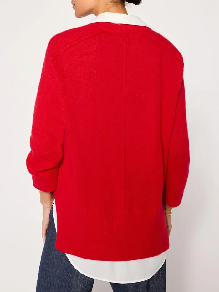 The Looker Layered VNeck Rouge Women Brochu Walker Sweaters
