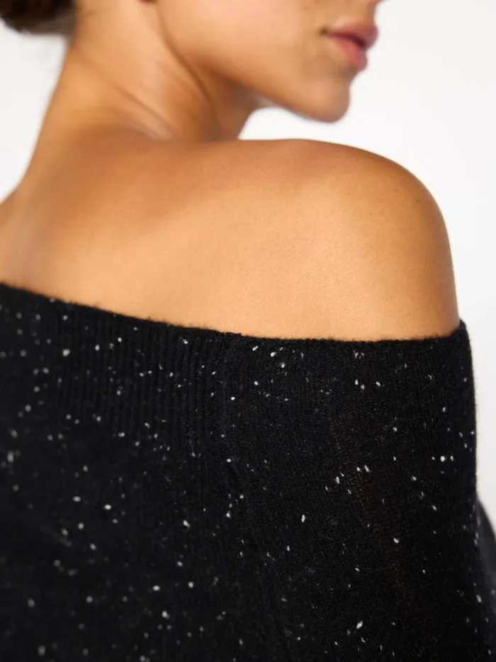 The Lori Off Shoulder Black Multi Women Brochu Walker 100 Cashmere