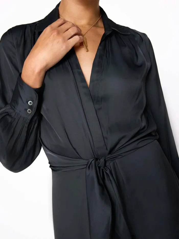 The Madsen Midi Shirt Dress Black Onyx Women Brochu Walker Dresses