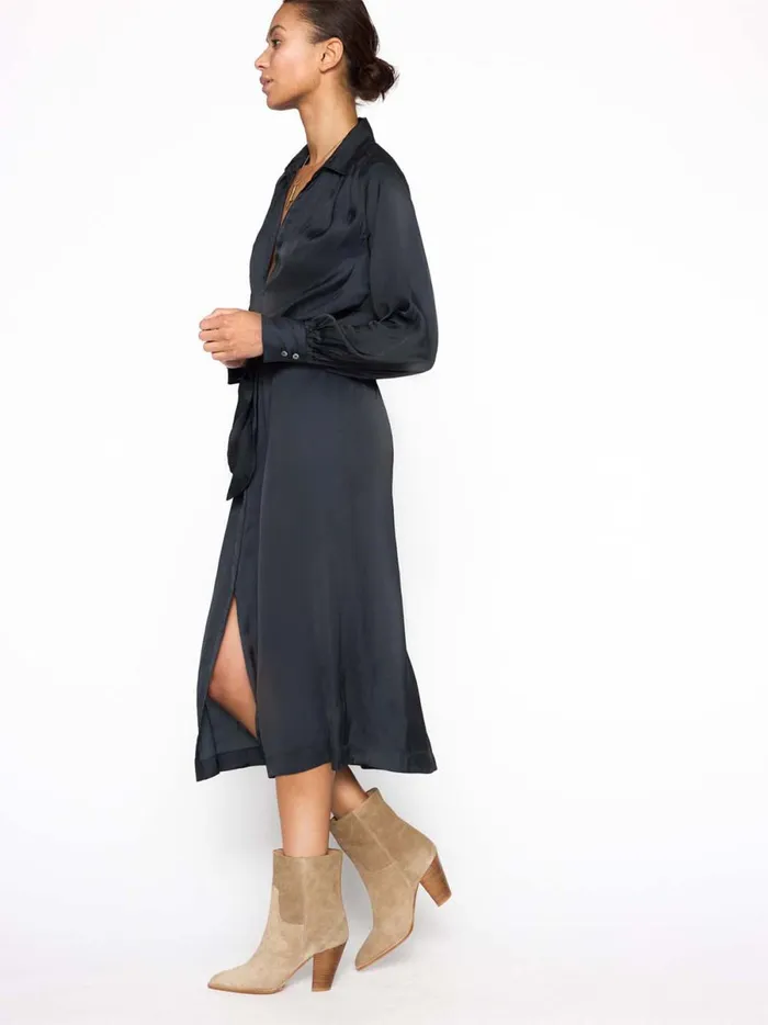 The Madsen Midi Shirt Dress Black Onyx Women Brochu Walker Dresses