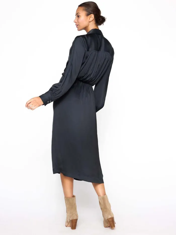 The Madsen Midi Shirt Dress Black Onyx Women Brochu Walker Dresses