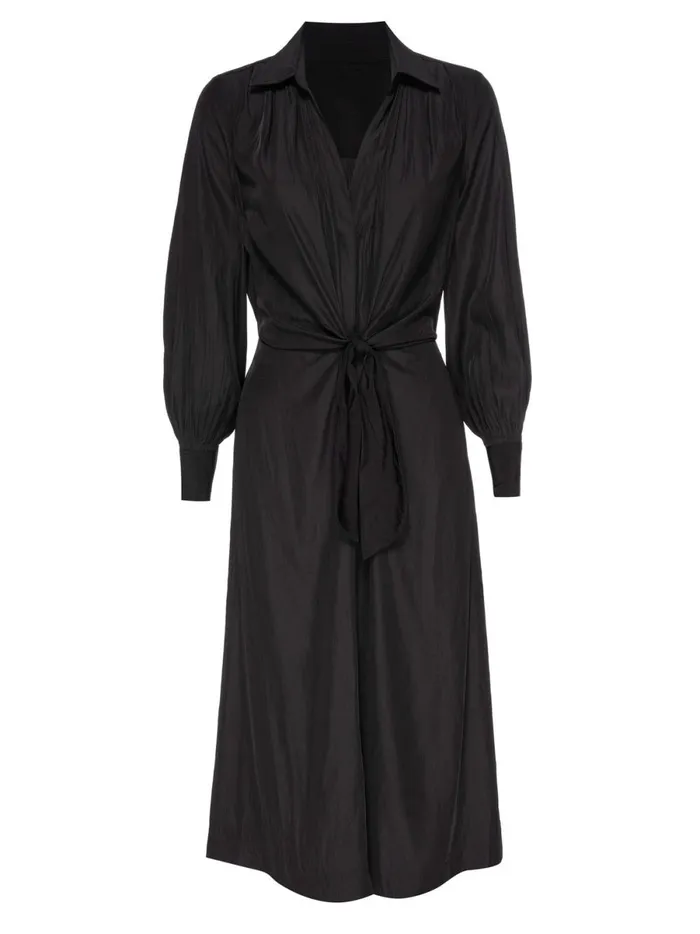 The Madsen Midi Shirt Dress Black Onyx Women Brochu Walker Dresses