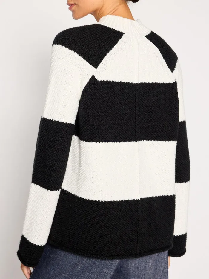 The Marco Stripe Sweater Salt White Stripe Women Brochu Walker Sweaters