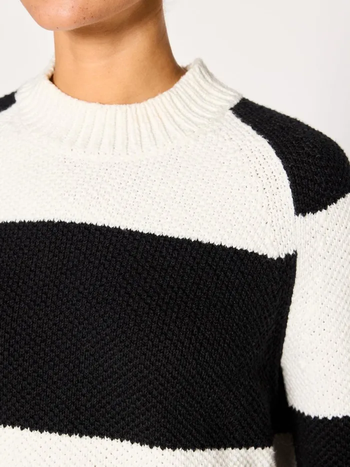 The Marco Stripe Sweater Salt White Stripe Women Brochu Walker Sweaters