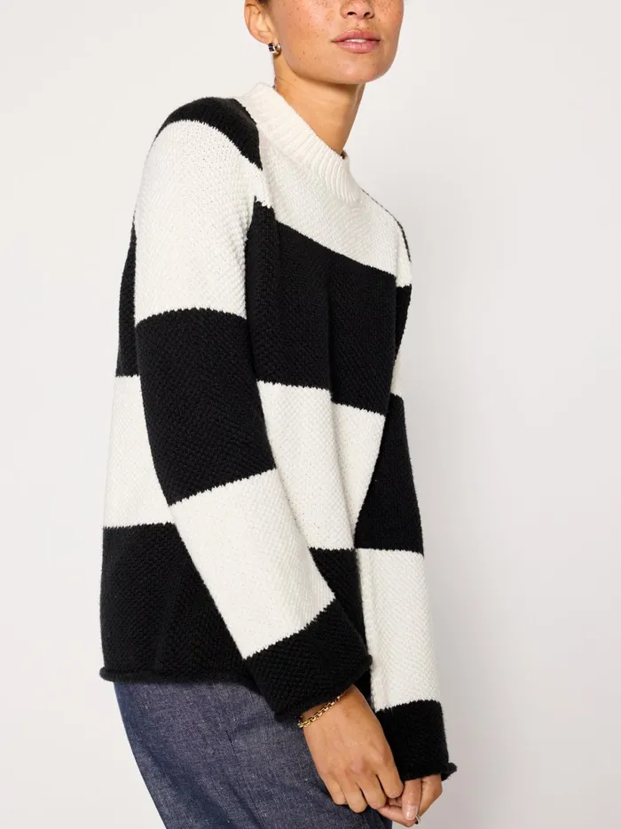 The Marco Stripe Sweater Salt White Stripe Women Brochu Walker Sweaters
