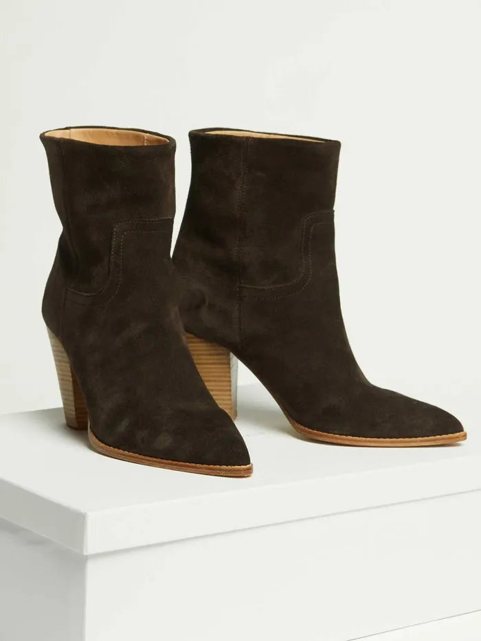 The Marfa Suede Ankle Boot Saddle Brown Women Brochu Walker Shoes