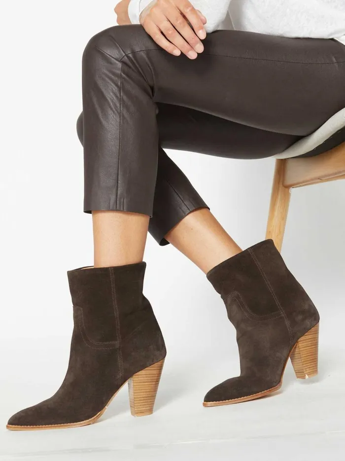 The Marfa Suede Ankle Boot Saddle Brown Women Brochu Walker Shoes