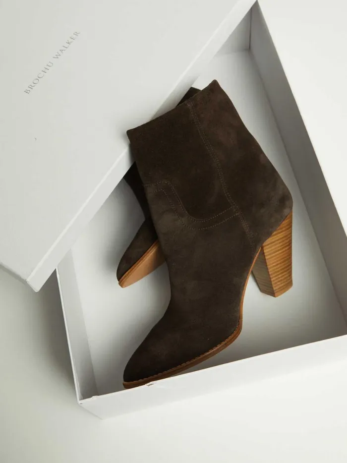 The Marfa Suede Ankle Boot Saddle Brown Women Brochu Walker Shoes