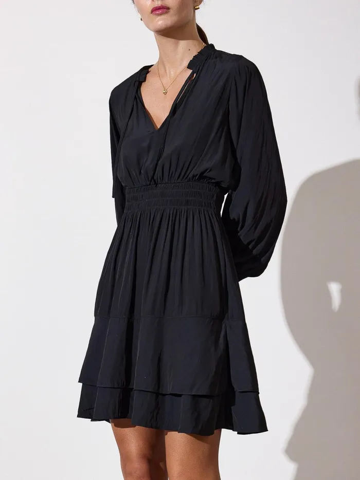 The Olivia Smocked Dress Black Onyx Women Brochu Walker Dresses
