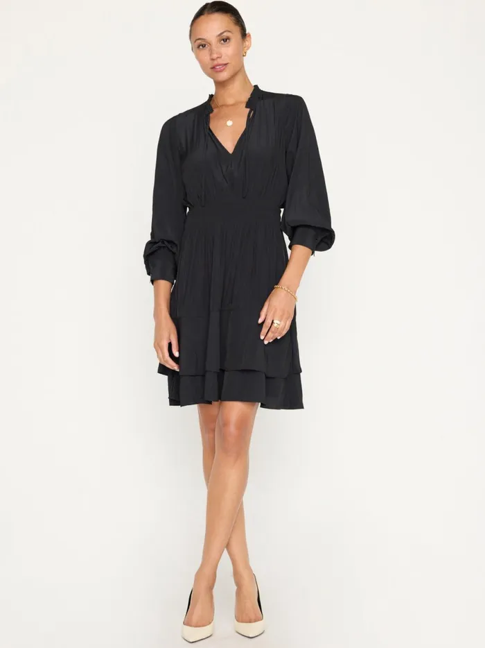 The Olivia Smocked Dress Black Onyx Women Brochu Walker Dresses
